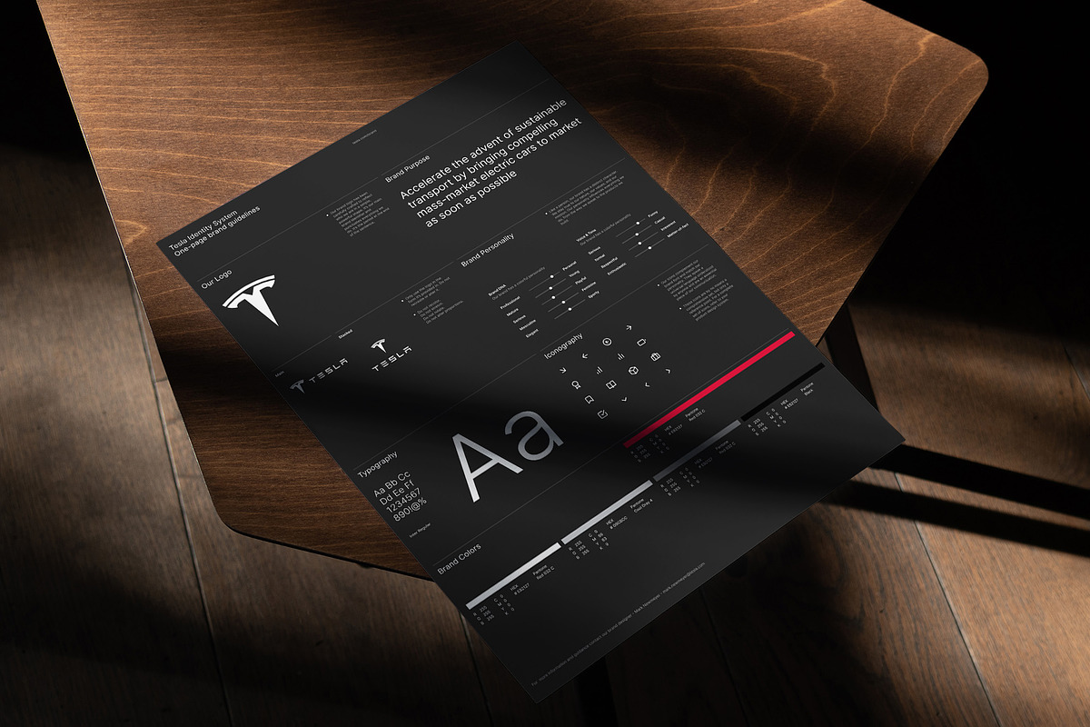 One-page brand guidelines template, a Presentation Template by Calin's ...