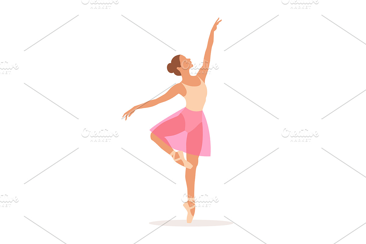 Beautiful ballerina girl icon, a Person Illustration by Elen_Art