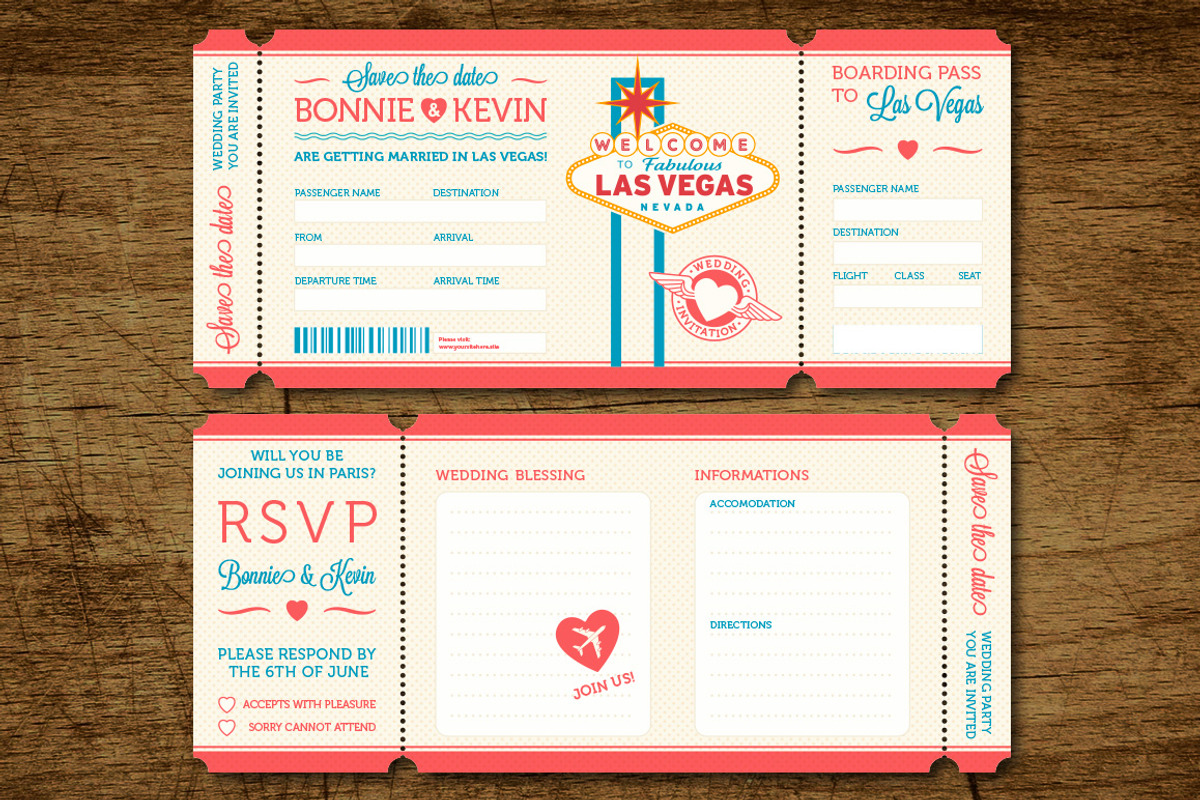 Las Vegas Vector Invite Tickets, an Invitation Template by Pingebat (Photo 2 of 3)