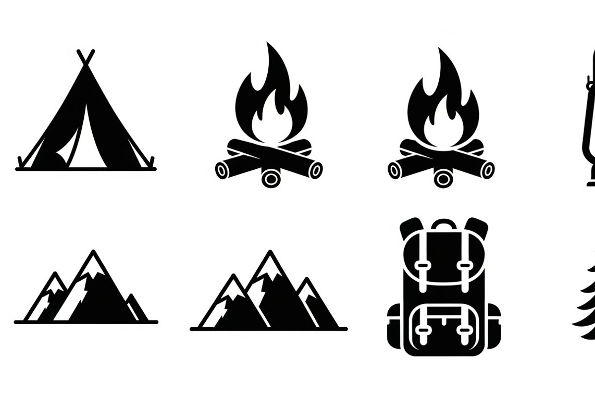 Camping Adventure Silhouette Icon, an Illustration by Artivon (Photo 34 of 51)