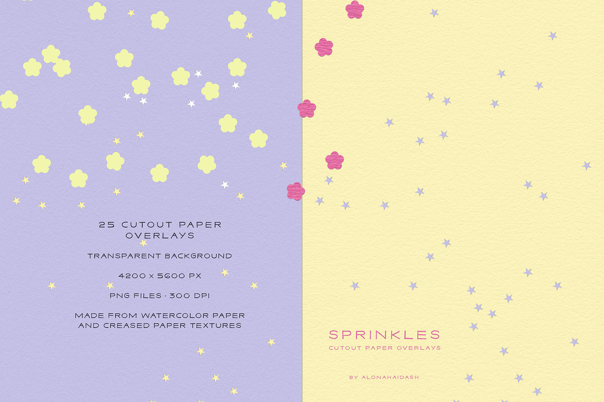 Sprinkles - Cutout Paper Overlays, a Texture Graphic by alonahaidash (Photo 3 of 21)