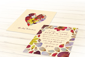 Flowery Valentine's Day Cards Set