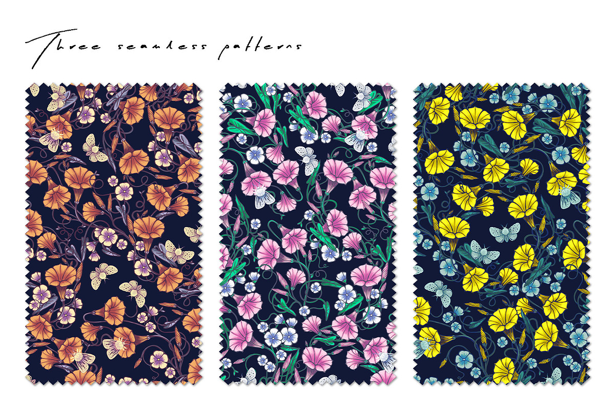 MOTHS — Dark Floral Patterns, a Decorative Illustration by Liiafis (Photo 2 of 8)