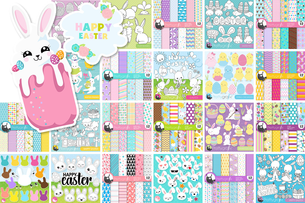 Easter Bunny Bundle – 1250 in 1, an Illustration by PrettyBundles (Photo 3 of 4)