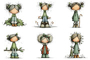 Cute Holly Girl Clipart, an Illustration by DreamArtGraphic (Thumbnail 5 of 5)