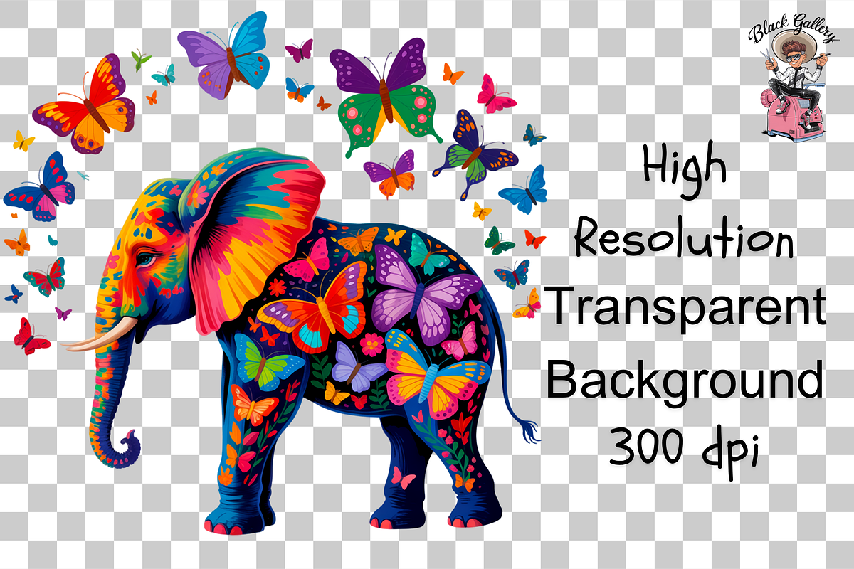 10 Colorful Floral Elephant PNG, a Graphic by Clipart Bloom (Photo 12 of 12)
