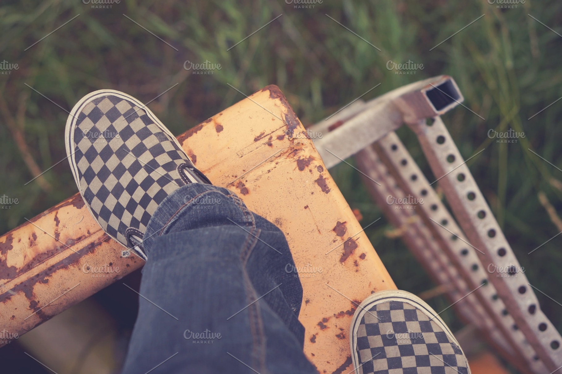 looking down