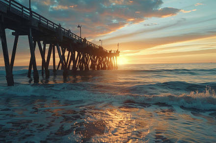 As the sun sets on the horizon, warm, a Photo by Tanuart
