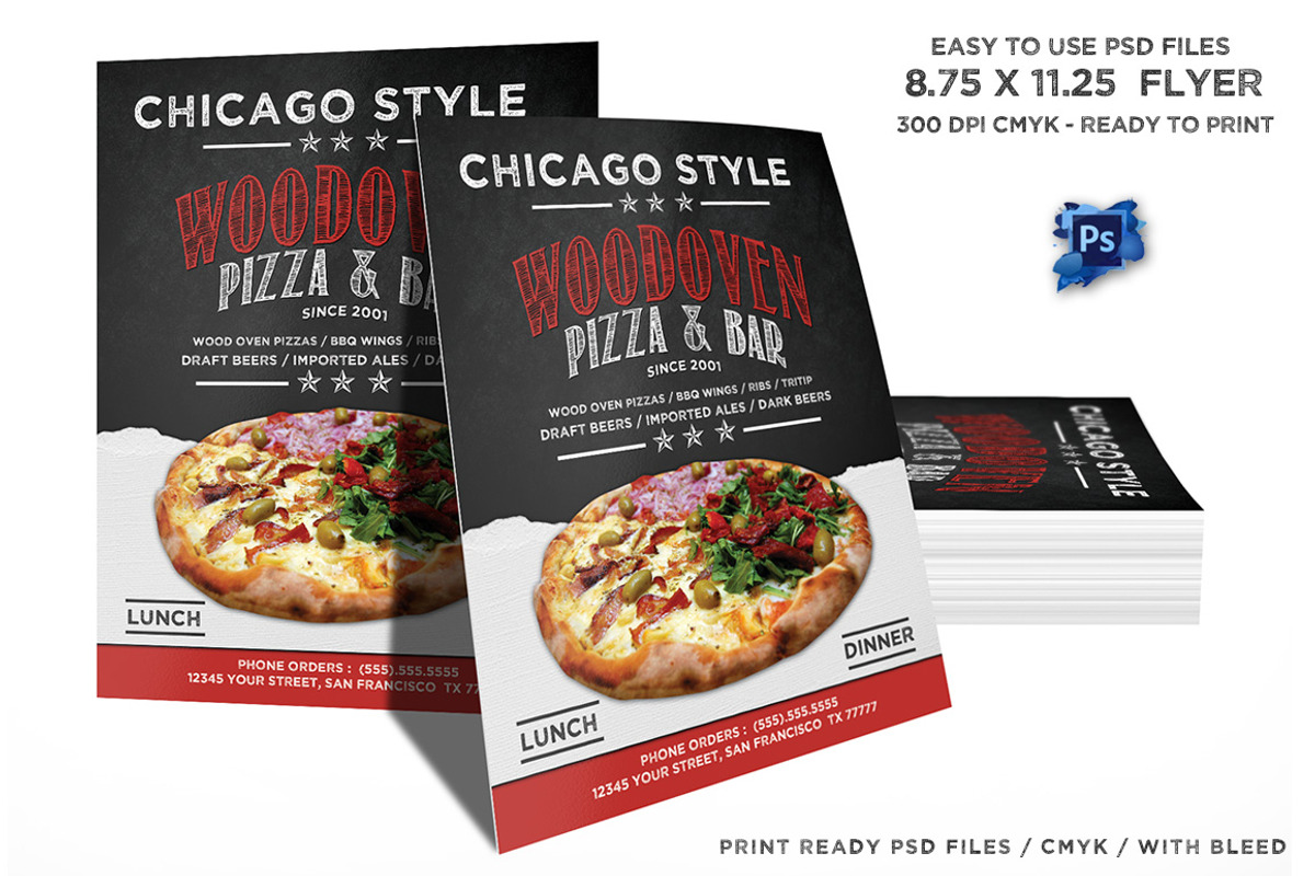 Wood Oven Pizza Menu Flyer, a Flyer Template by boca2600 (Photo 1 of 2)
