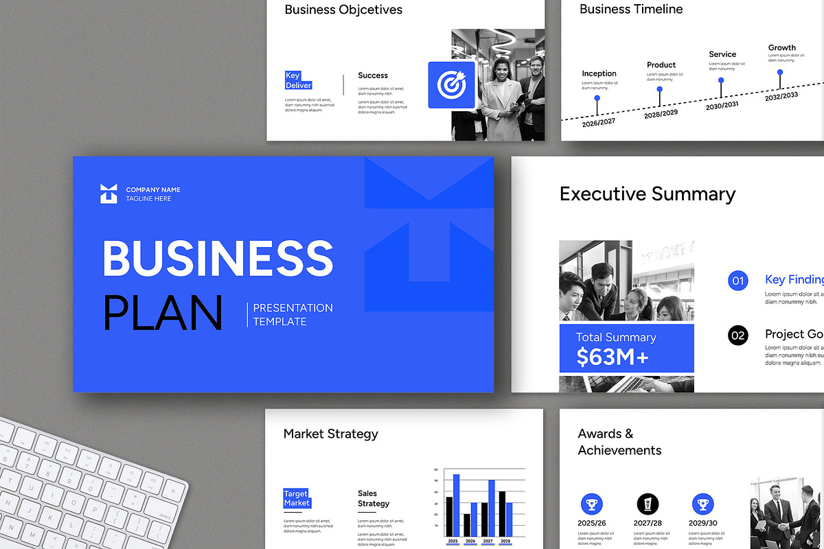 Modern And Minimal Business Plan, a Presentation Template by Mighty-Slide (Photo 1 of 6)