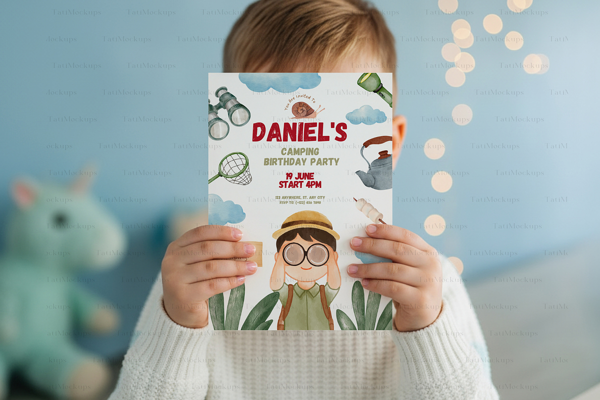 Kids Invitation Mockup, a Product Mockup by TatiMockup (Photo 4 of 4)