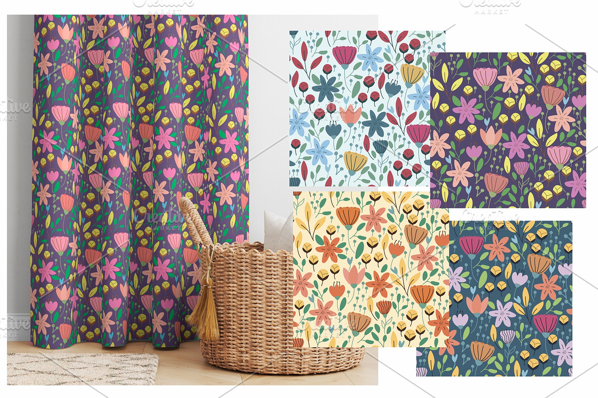 Lovely Flowers Seamless patterns, a Pattern Graphic by Anel_S (Photo 3 of 6)