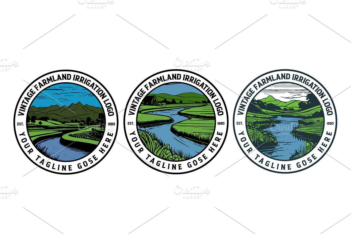 vintage farmland irrigation logo, a Food Illustration by e-artdesign (Photo 1 of 4)