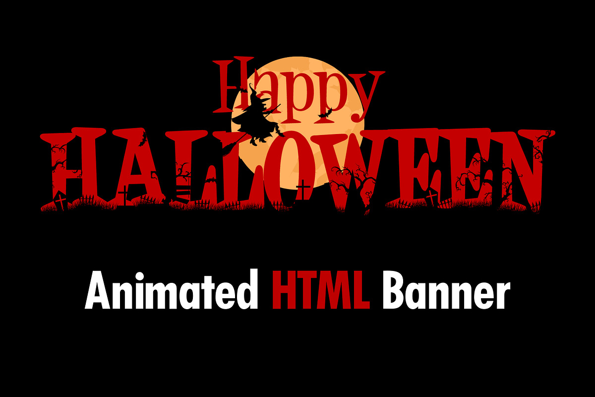 Happy Halloween Animated HTML Banner, a HTML Template by Digitalphaser (Photo 1 of 2)