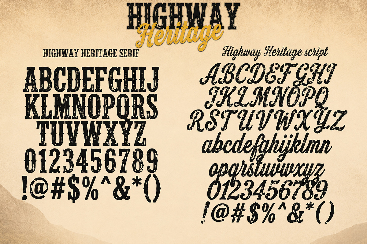 Highway Heritage font duo, a Script Font by cocodesign (Photo 6 of 8)