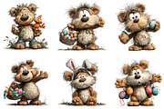 Whimsical Easter Teddy Bear Clipart, an Illustration by CraftArtStudio (Thumbnail 3 of 6)