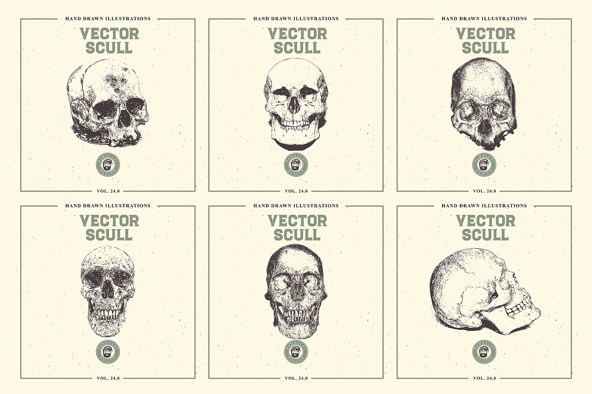 VECTOR SKULL HAND DRAWN BUNDLE 24, an Illustration by pawellpi (Photo 2 of 4)