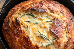 Rustic Artisan Bread in Cast Iron, a Food & Drink Photo by Virgo Studio