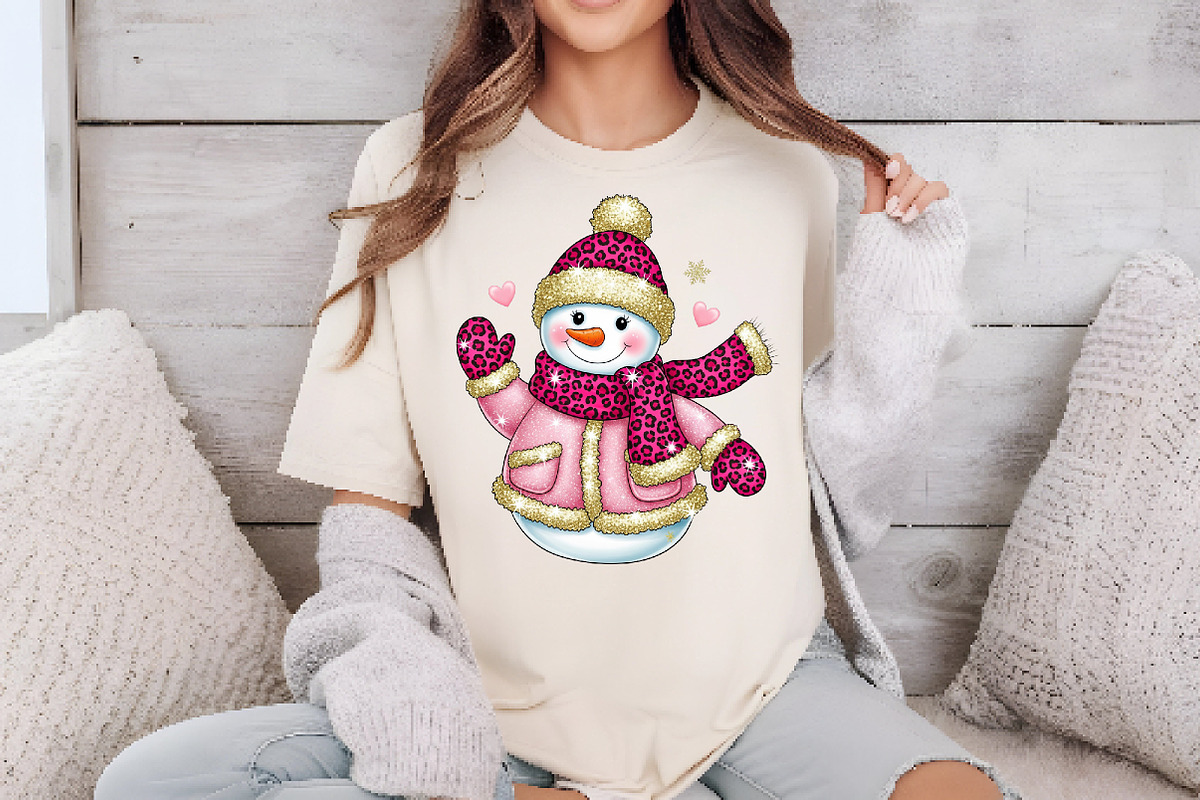 Pink Leopard Snowman Glitter Png, an Illustration by Dream Creation (Photo 5 of 5)
