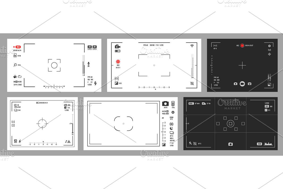 Photo and video camera viewfinder, an Illustration by Vector Tradition