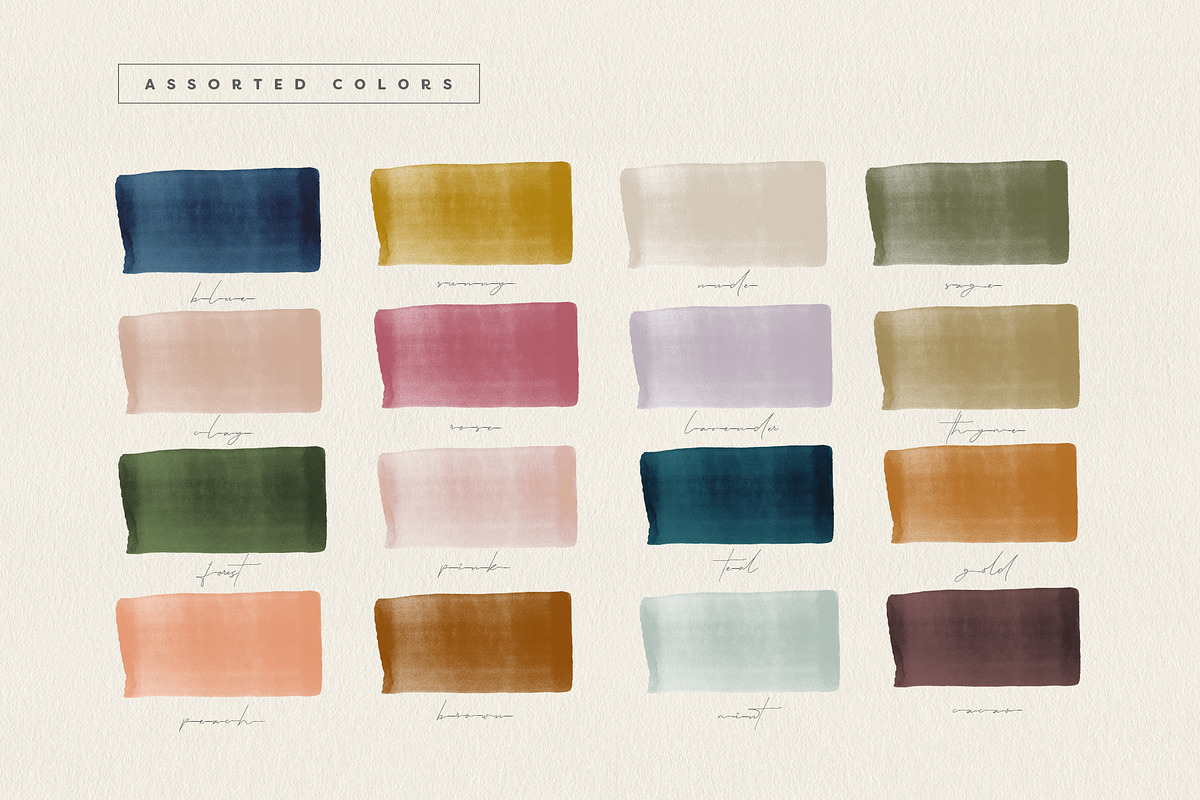 Brush Strokes in 17 Modern Colors, a Texture Graphic by Basia Stryjecka (Photo 8 of 21)