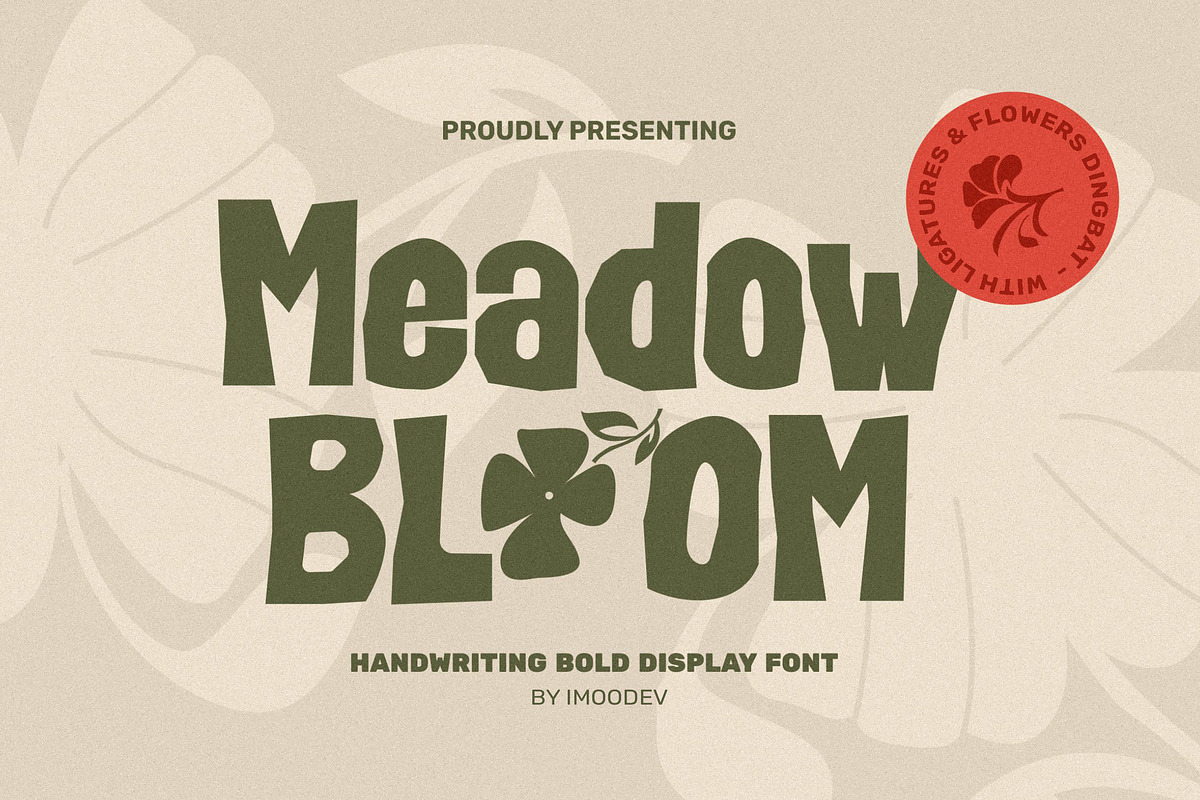 Meadow Bloom - Organic Handwritten, a Handwritten Font by Imoodev (Photo 1 of 5)