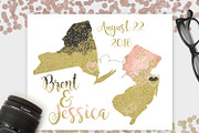 Gold Watercolor 50 States Creator, an Illustration by ClipartBrat Graphics (Thumbnail 3 of 6)