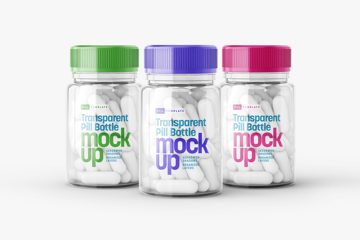 Transparent Pill Bottle Mockup Set, a Cups & Container Mockup by Deeplab (Photo 8 of 10)