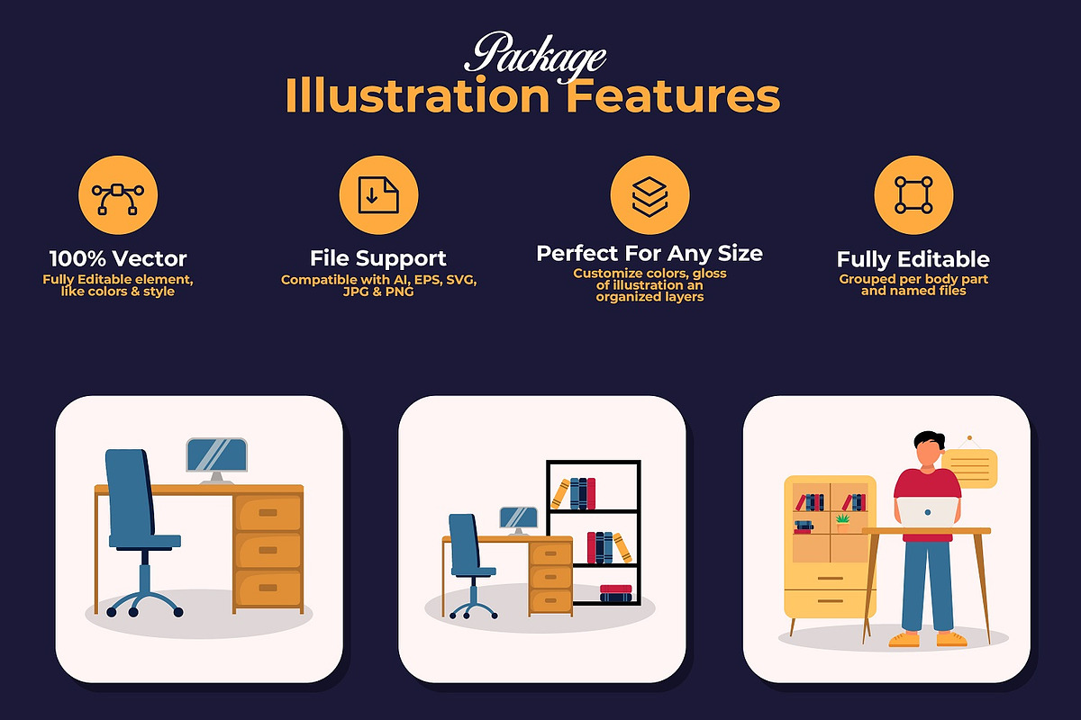 Office Working Illustration, a Work Illustration by Rishsketch (Photo 6 of 9)