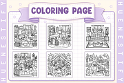 Grandma’s Winter House Coloring Book, a Seasonal Illustration by HueNestify (Thumbnail 2 of 4)