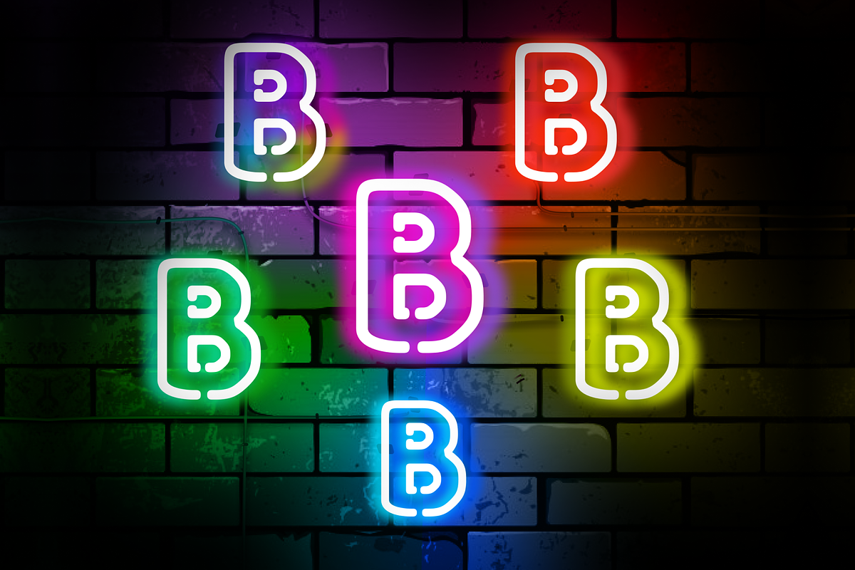Neon Letter B | Twitch Sub Badges, an Illustration by Custom Fonts & Patterns (Photo 1 of 2)