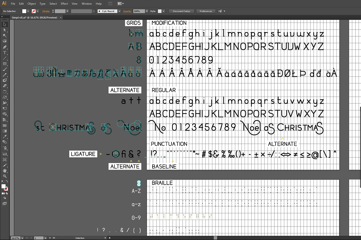 Simpl-eX [Sans Serif Font+Grid+TPL], a Sans Serif Font by 103cia (Photo 4 of 5)