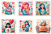 Cute Mother's Day Postage Stamp, an Illustration by Designking (Thumbnail 2 of 4)