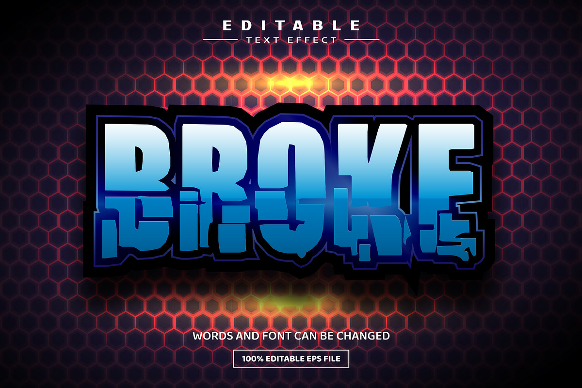 Broke 3D editable text effect, a Layer Style Add-On by nicemorning