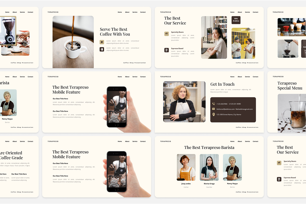 Terapreso - Coffee Shop Google Slide, a Presentation Template by Annora Studio (Photo 2 of 5)