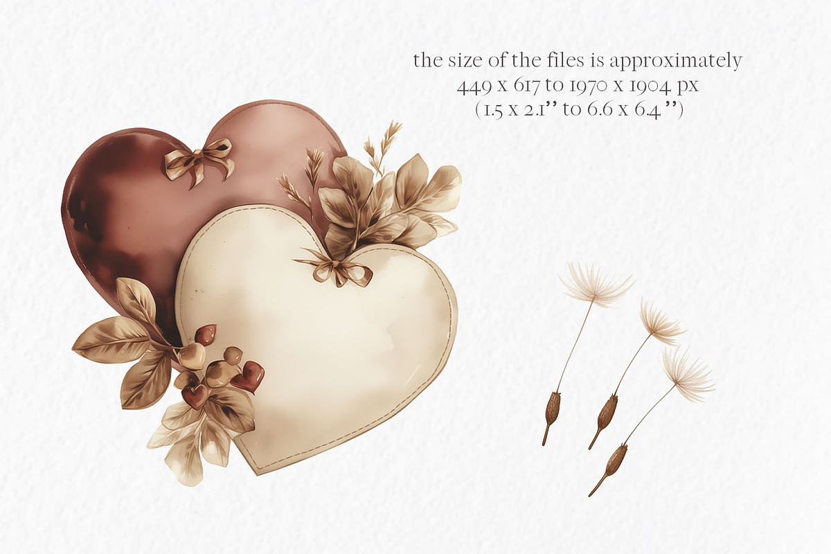 Boho Valentine Clipart PNG, a Seasonal Illustration by MyLittleMeow (Photo 2 of 7)