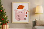 Christmas Animals Clipart Set, a Seasonal Illustration by Palau (Thumbnail 4 of 10)