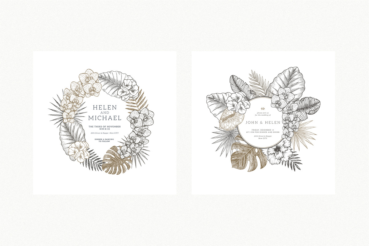 Tropical florals collection, an Illustration by adehoidar (Photo 7 of 10)