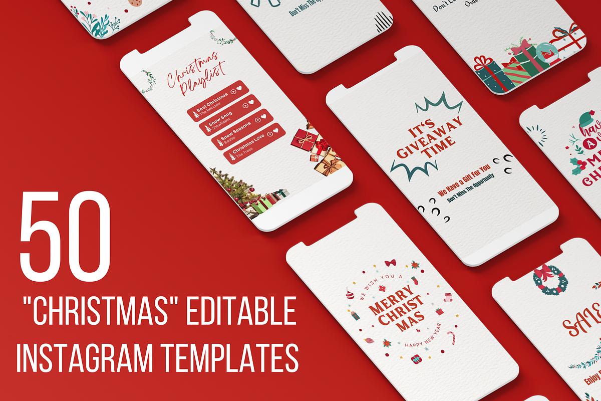 Christmas Instagram Template, a Social Media Template by Kay Designs (Photo 1 of 6)