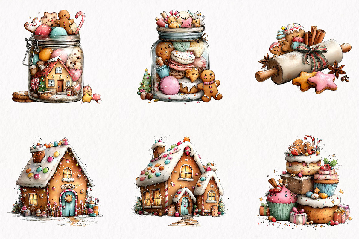 Christmas Baking Clipart Bundle, a Seasonal Illustration by fashionaddict (Photo 2 of 7)