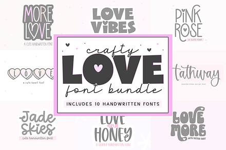 Love Font Bundle | 10 Cute Fonts, a Handwritten Font by KA Designs
