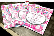 Flower & Elephant Baby Shower Set, an Invitation Template by Royallove (Thumbnail 2 of 4)