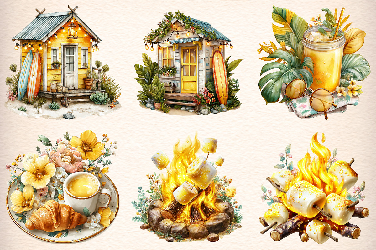 Cozy Summer Clipart, an Illustration by Digital Artistic99 (Photo 4 of 11)
