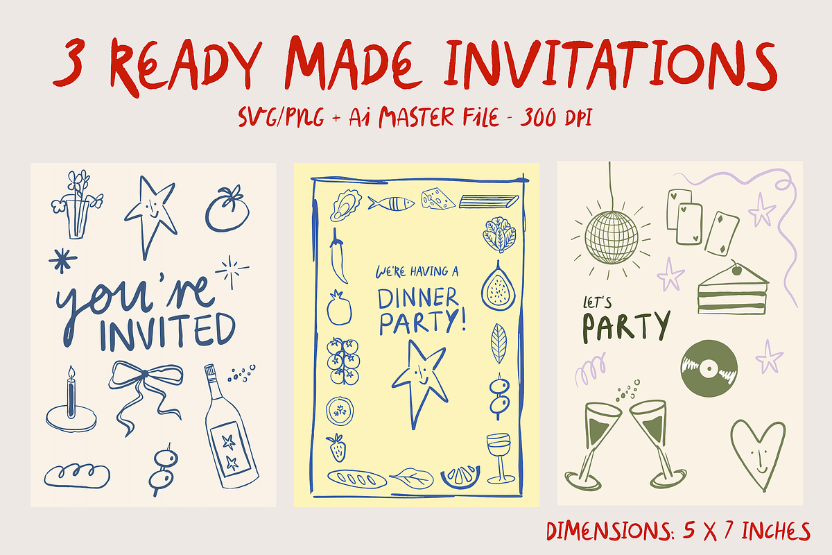 Dinner Party Illustration Pack, a Food Illustration by Em&M Studio (Photo 7 of 9)
