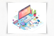 Isometric WorkPlace, a Technology Illustration by ArtoJoy (Thumbnail 6 of 7)