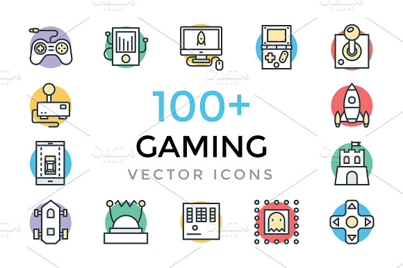 100 Gaming Vector Icons