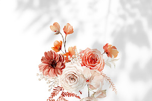 Watercolor Flower - Orange Boho