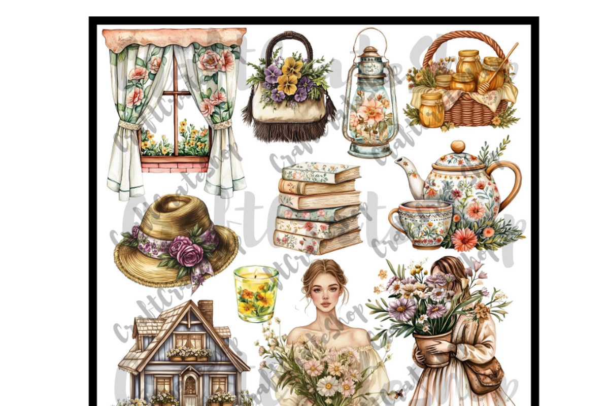 Watercolor Boho Spring Clipart, an Illustration by CraftCrateShop (Photo 5 of 7)