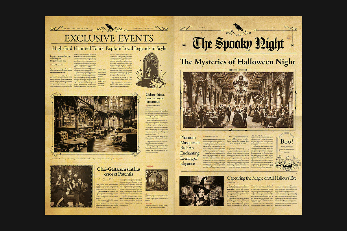 Halloween Newspaper Template, a Brochure Template by BrandPacks (Photo 2 of 4)