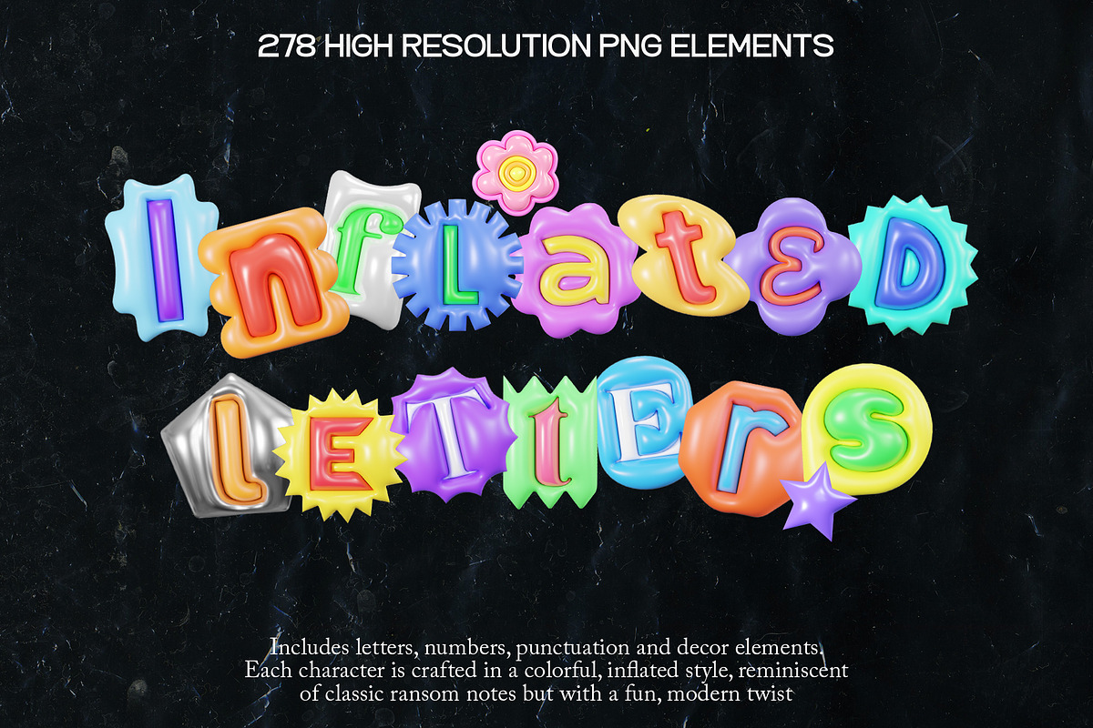 3D Ransom Notes Inflated Graphics, a Graphic by LarysaZabrotskaya (Photo 5 of 11)